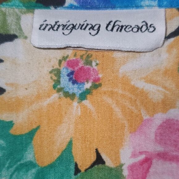 Vintage 1980s Intriguing Threads Floral Print Button Down - Picture 4 of 5